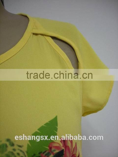 Ladies chiffon printed new stylish t-shirt