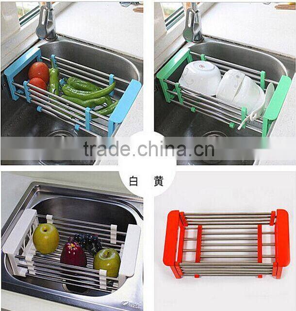 Bonunion stainless steel draining rack draining dish rack adjustable kitchen drawer basket