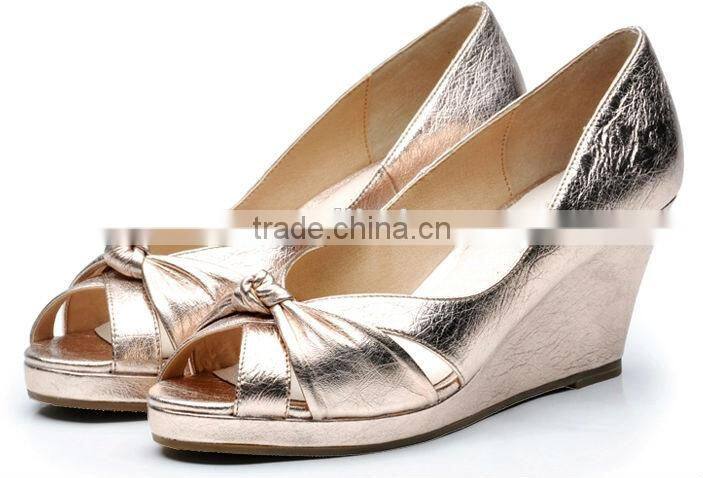 Wholesale peep toe dress women wedge shoes 2016
