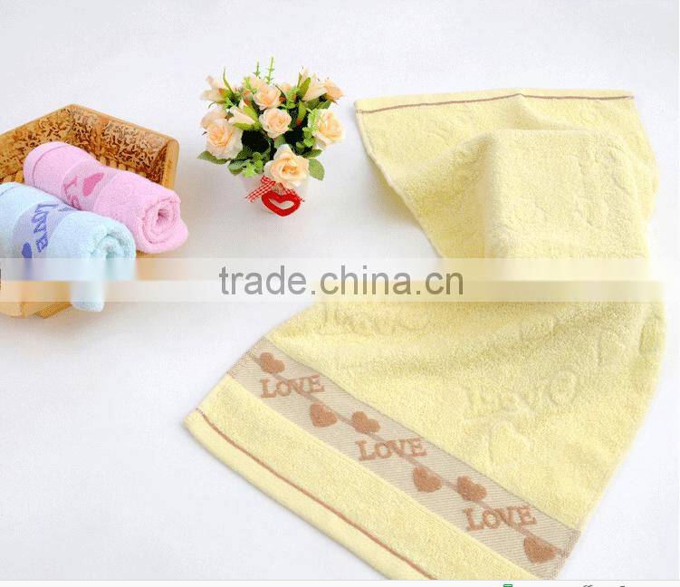 cheap 100% cotton LOVE heart jacquard design towel cheap wholesale hand towels