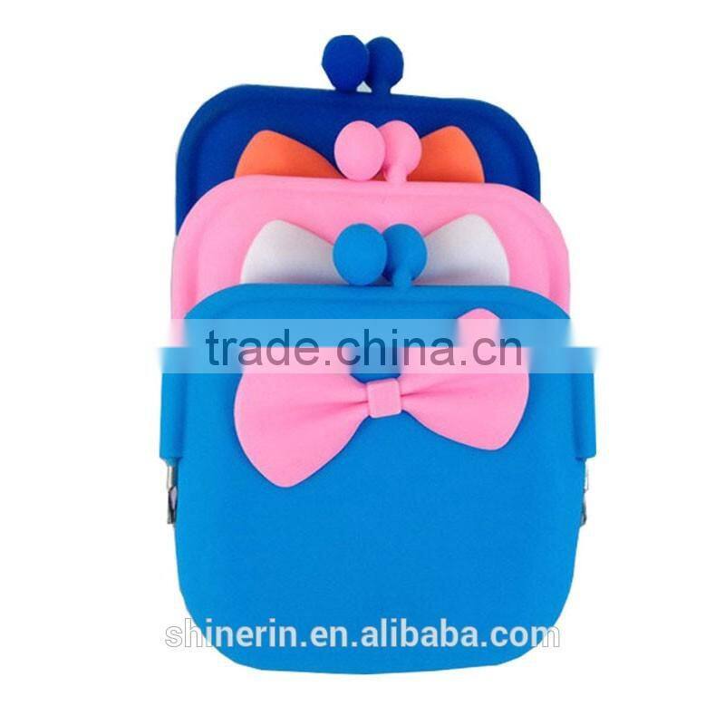 Euro style high quality metal clip clutch bags women's gift silicone purse wallet