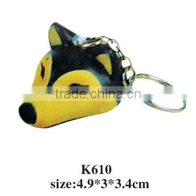 Premium promotional gifts fox head shaped keychain pu foamed antistress