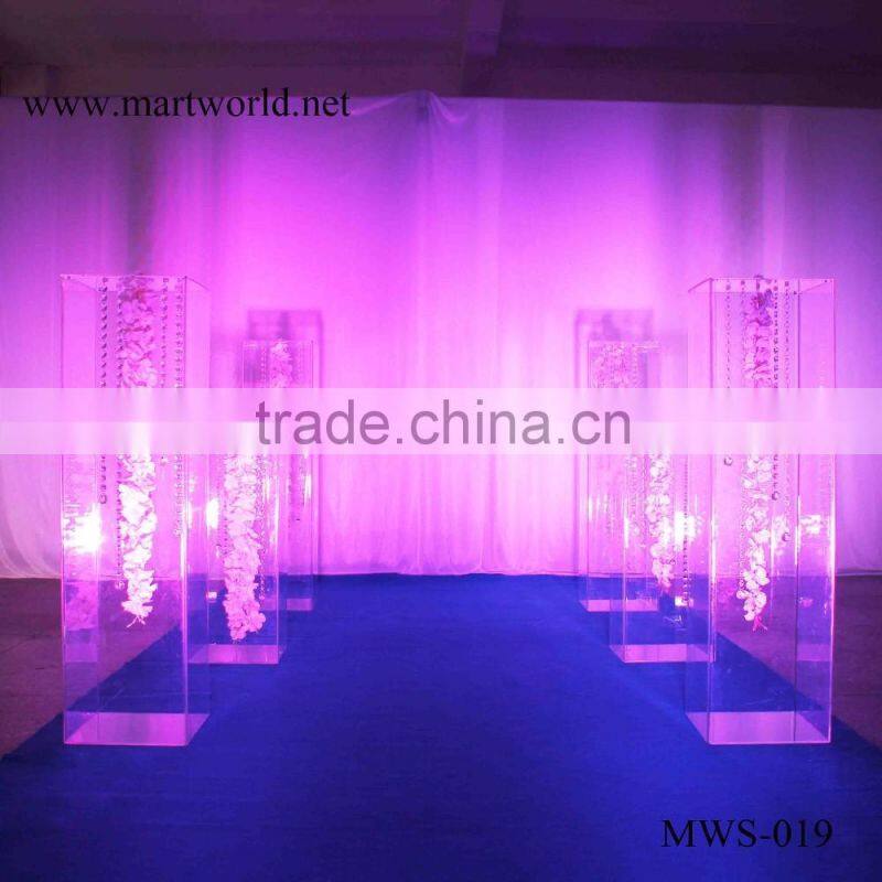 wedding decoration 80 cm height transparent acrylic box for wedding decoration flower stand(MWS-019)