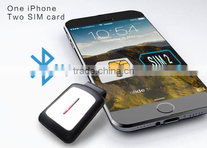 Bluetooth Dual SIM Card Expanding Adapter for IPhone Dual Sim Standby