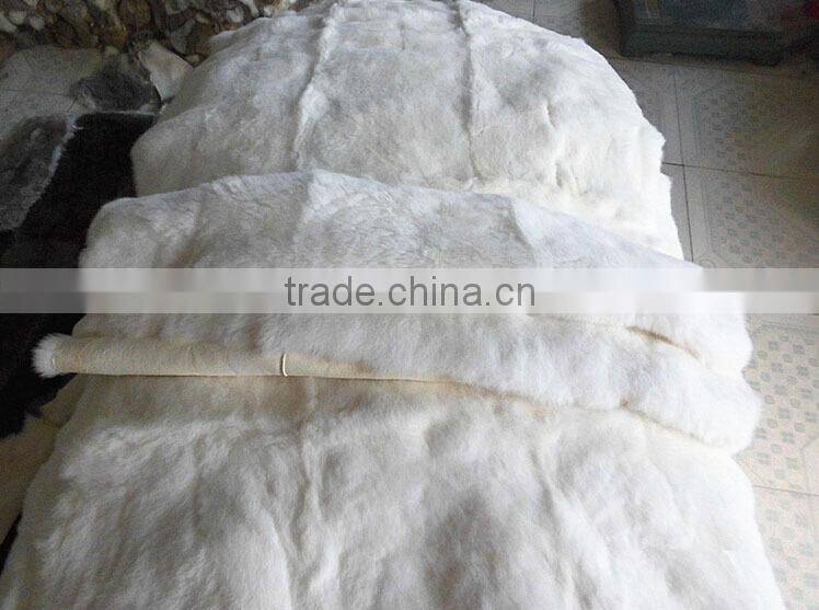 Natural white color 100% genuine rabbit fur plate for garments