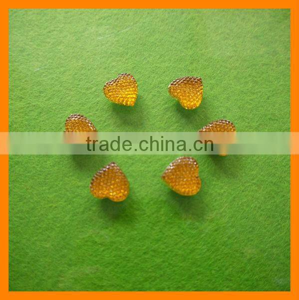 Cute Heart-Shaped Citrine Acrylic Rhinestone Beads