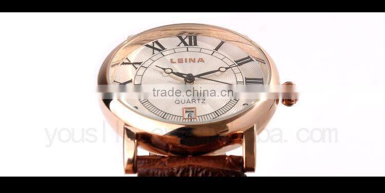 Newest Leather Strap Men Wrist Watch Gift KING SILIVER