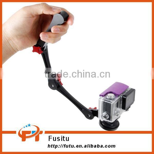 CNC Aluminium Low Angle Foldable Pocket Stabilizer Hand Grip Mount Adapter Holder Monopod For Gopro 1 2 3 3+ 4