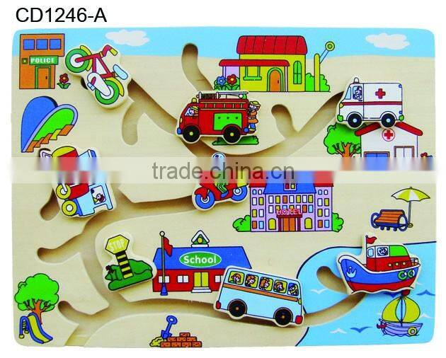 Wooden Maze Puzzle - Vehicles