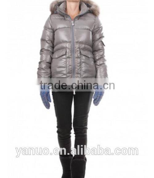 2015 new design down jacket for women warm winter jacket fur hood