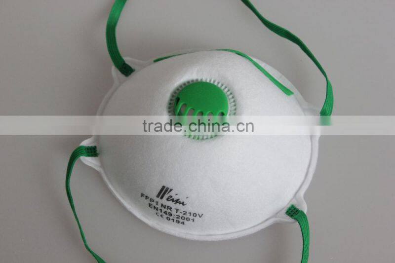 CE FFP1 Disposal non-woven dust mask/respirator for industrial use T210V with valve