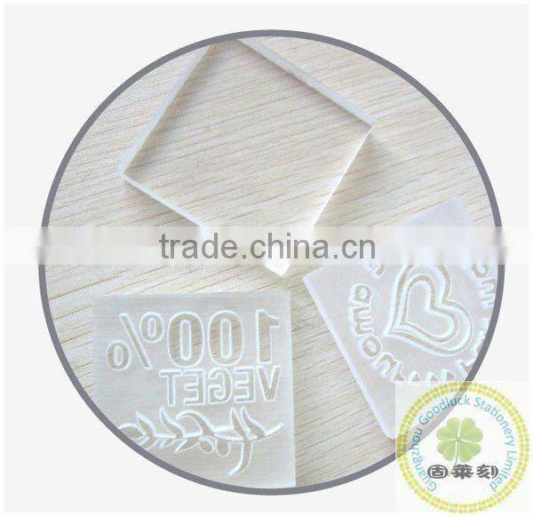 Custom crystal logo pre inked making clear soap stamps