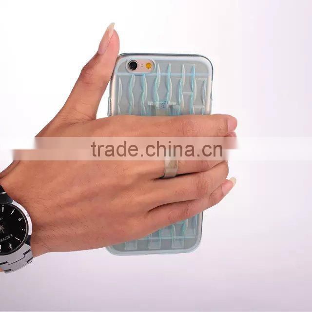 Water wave ice engraving style clear crystal case for iPhone 6 ultralslim soft rubber stand back cover