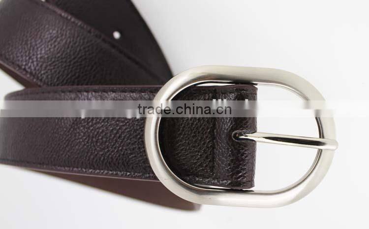 2015 fashion PU brown leather belt with high quality alloy buckles in Yiwu