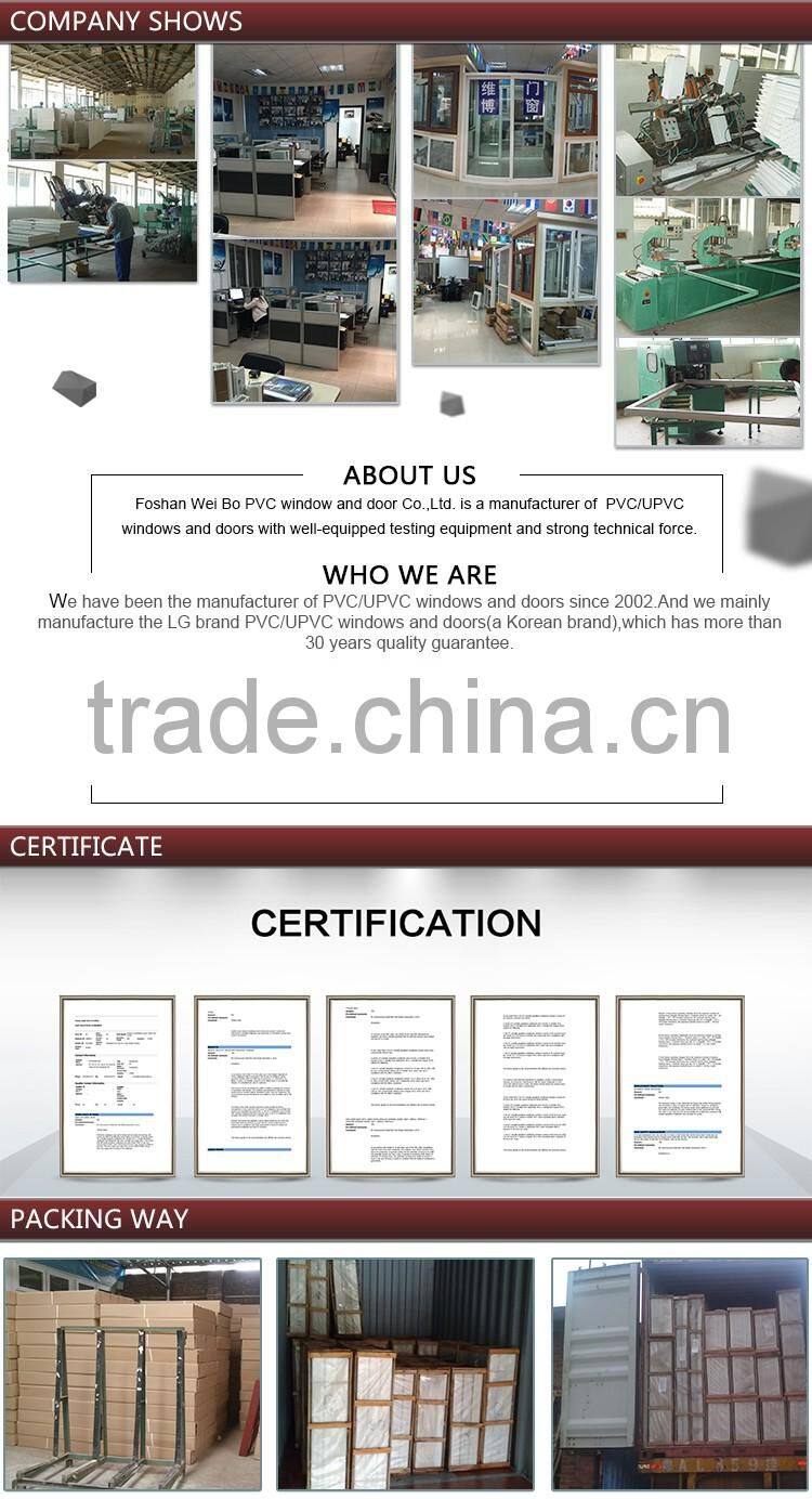 2016 Newest style PVC/UPVC cheap house casement doors with forsted glass for sale