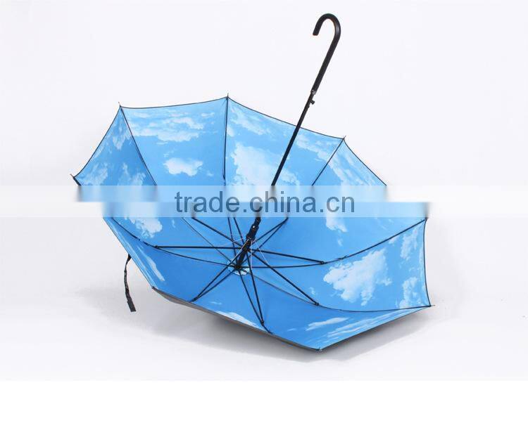 Auto Straight Blue Sky White Cloud Umbrella Wholesale