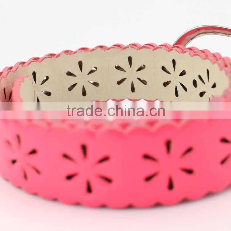 Women and kids fashion punching belt with Candy color glazed PU