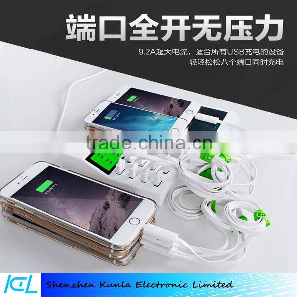 Wholesale 8 Port Portable Home Travel USB Charger Wall Charger With Lcd Display US Plug AC Power Adapter