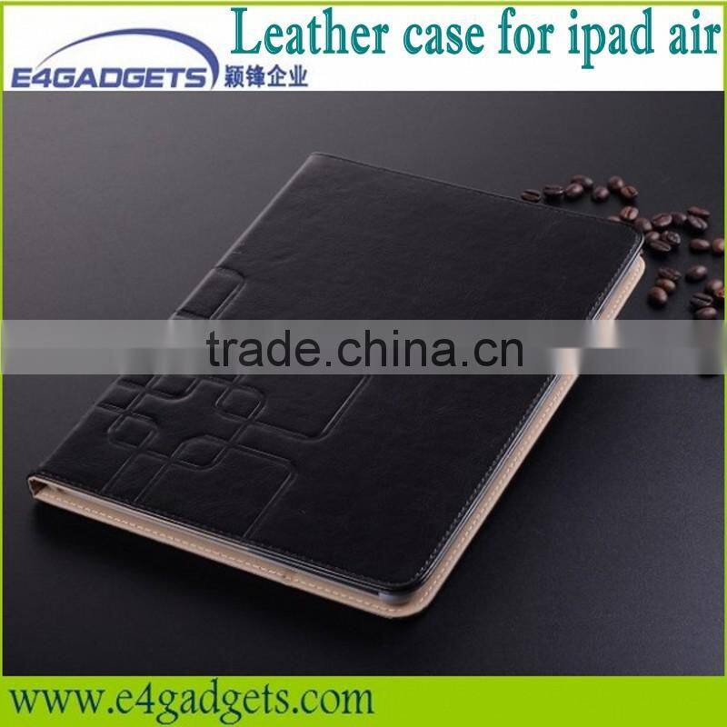 2013 new arrival High Quality crazy horse pattern leather case for apple ipad air case