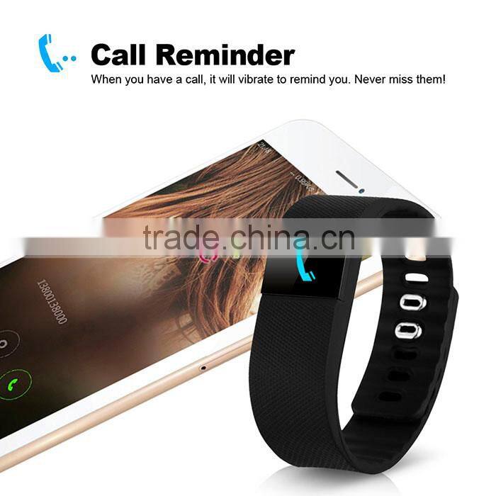 TW64 Pedometer Smart Bracelet Bluetooth Health Sleep Monitoring Black