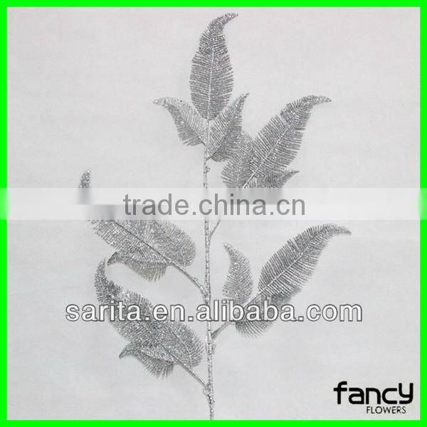 perfect royal artificial glitter leaves decoration