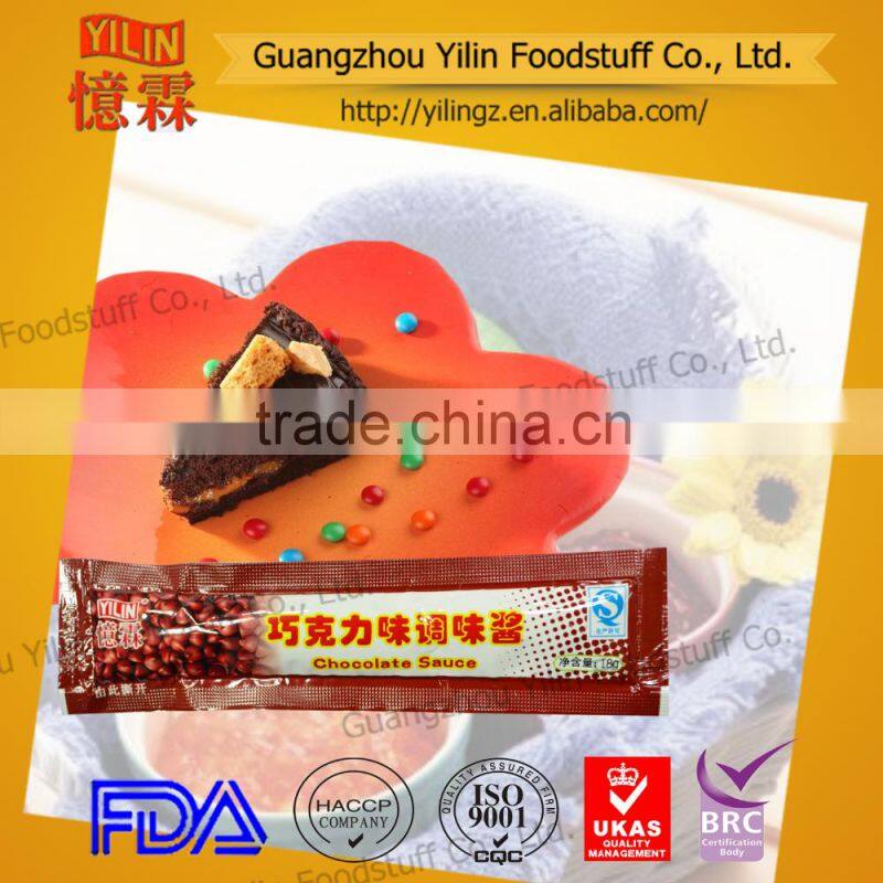 18g Chinese factory made sachet pack chocolate sauce