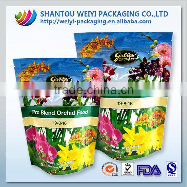 Stand up slide zip lock plastic packaging bag