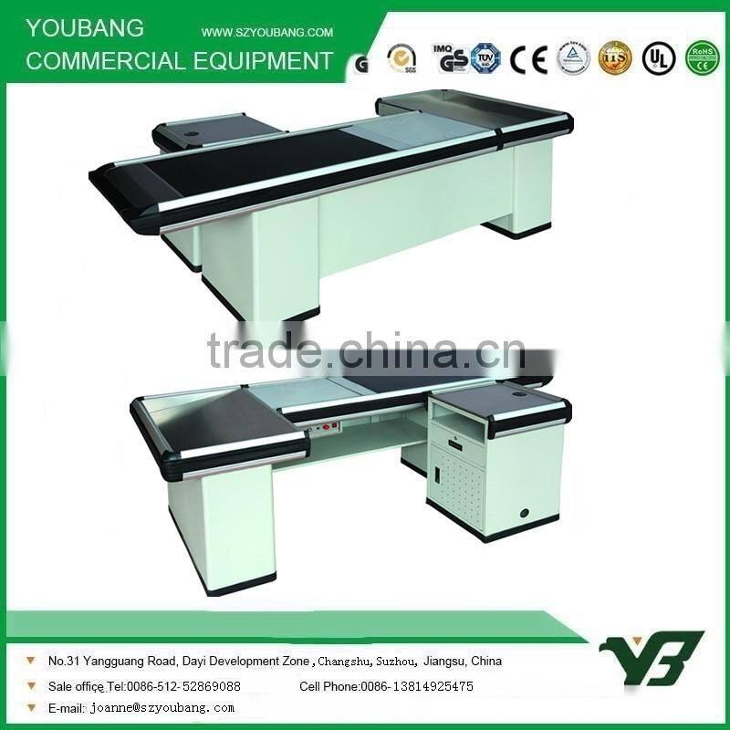 Supermarket Checkout Counter with Automatic Conveyor Belt