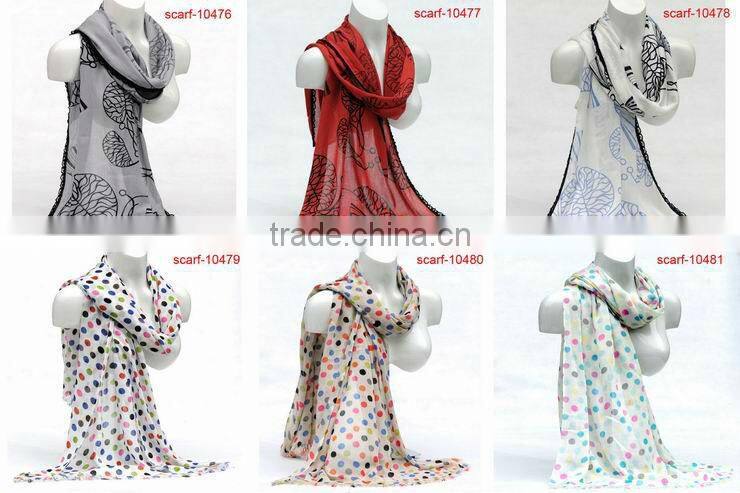 fashion 100% ployester square neck scarf