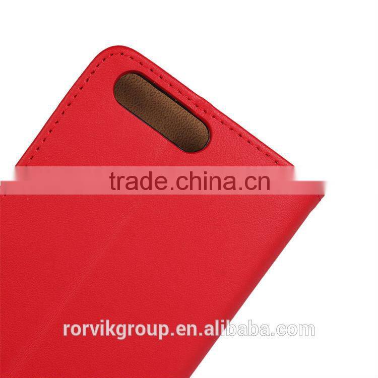 book style real cow leather mobile phone case for HUAWEI P7 mini