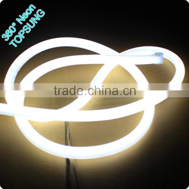 82' spool 12V DC yellow neon led round tube for commercial