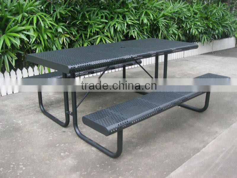2014 hot-sale outdoor table and bench seat,table & bench,outdoor picnic table with umbrella hole