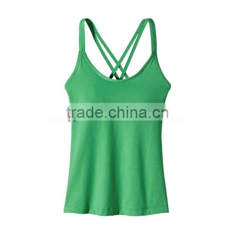 OEM Wholesale Womens Nylon/Spandex Yoga Tank With A Super Supportive Built-in Bra