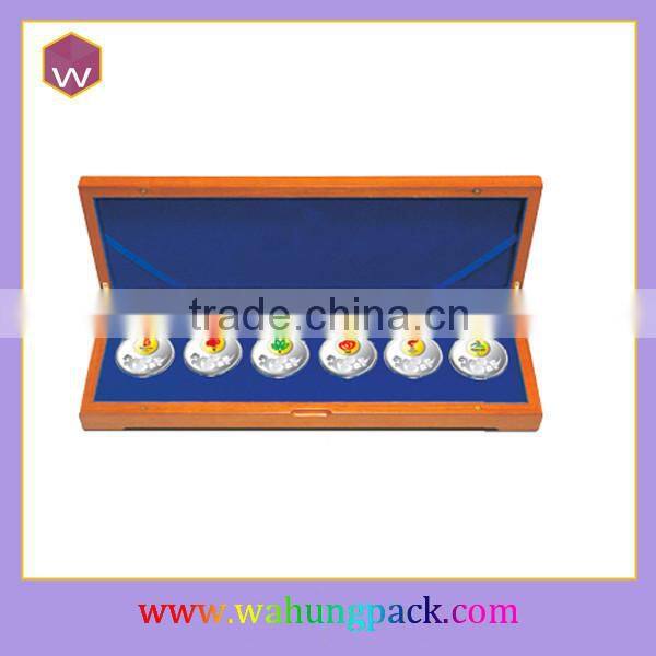 Packing display box for medal, wooden coin gift box