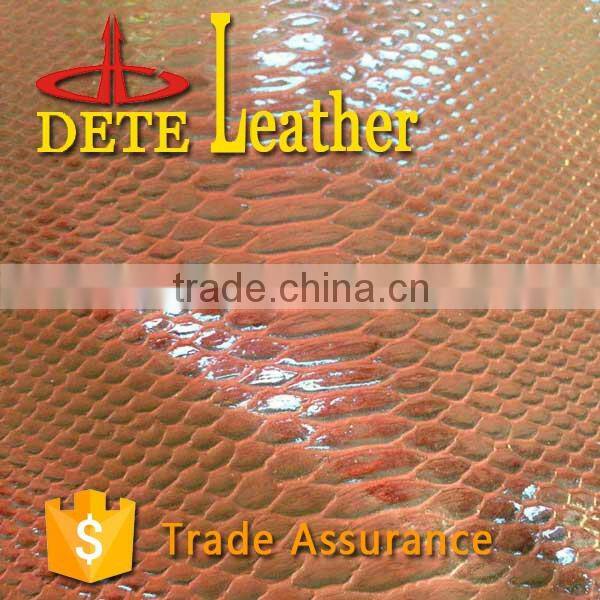 Moisturecure pu leather synthetic leather python for bags