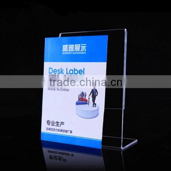 L shape a4 acrylic display stand