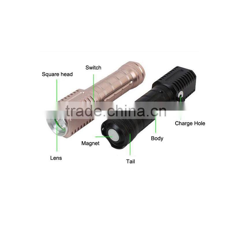 hot sales led torch flashlights lamp 5W Aluminium rechargeable battery led flashlights