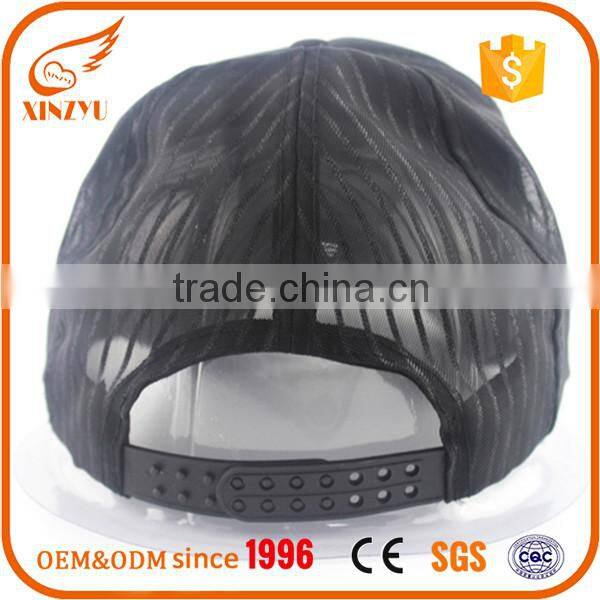 Custom fashion printing mesh running cap snapback trucker hats