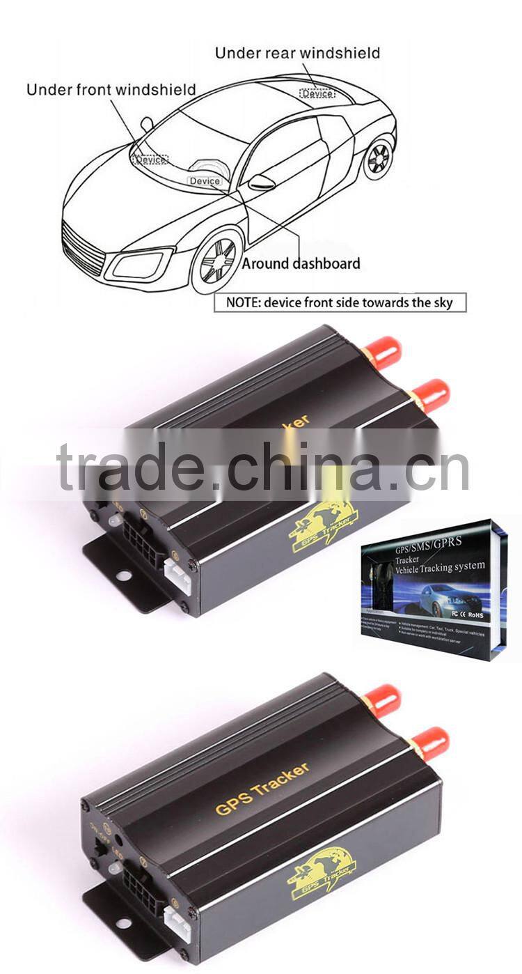 2016 newest vehicle tracker car gps tracker tk103 with real time tracking