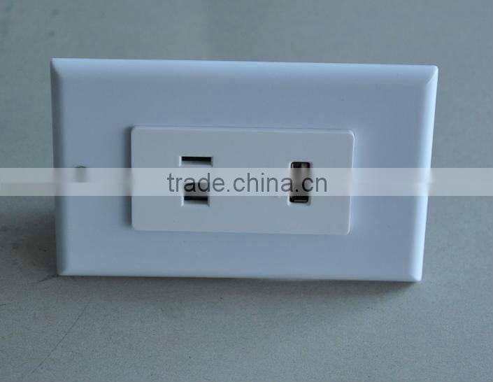USA type wall socket with 1 USB port