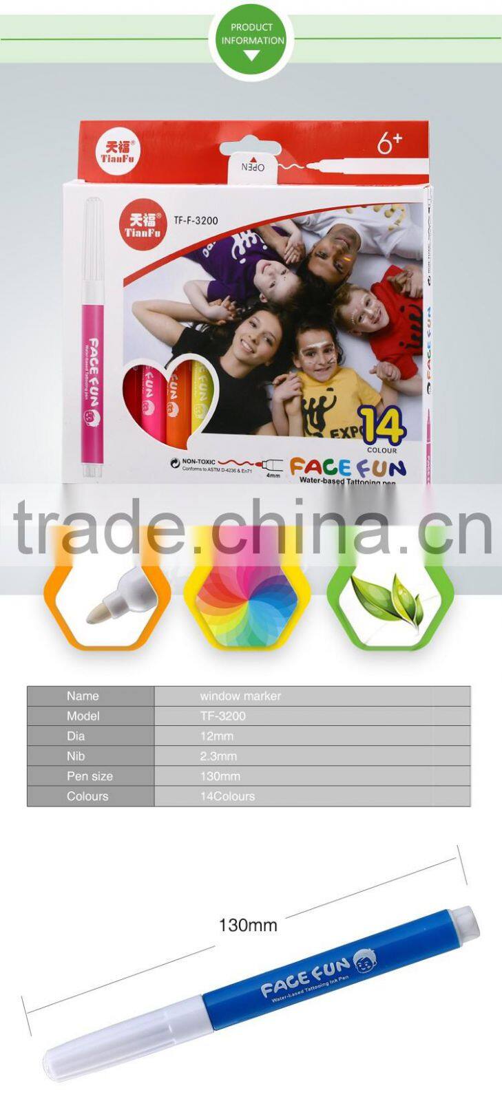 Unique non-toxic plastic liquid chalk window marker