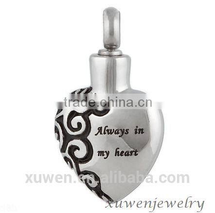 engraved paw 316l stainless steel heart cremation pendant keepsake