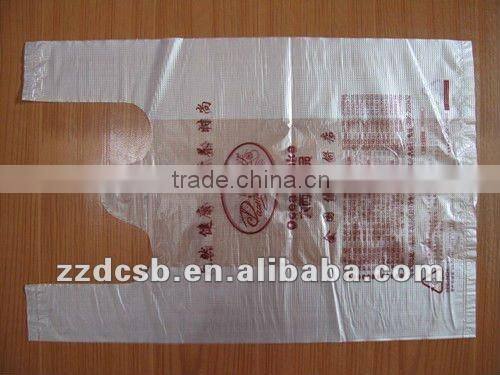 Plastic t-shirt type doggy bag for food packaging
