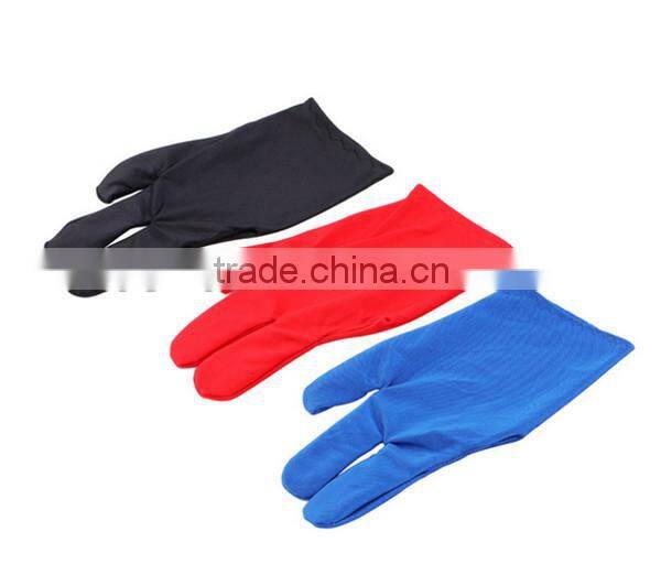 High Quality Durable Nylon 3 Fingers Glove for Billiard Pool Snooker Cue Shooter Black