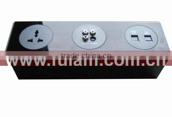 Aluminum Multimedia wall oulet connector with RCA VGA HDMI NET AV USB