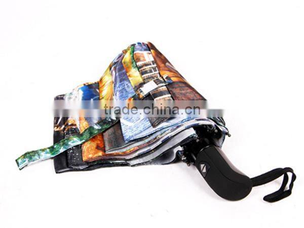Black coated hot sale polyester foldable umbrella