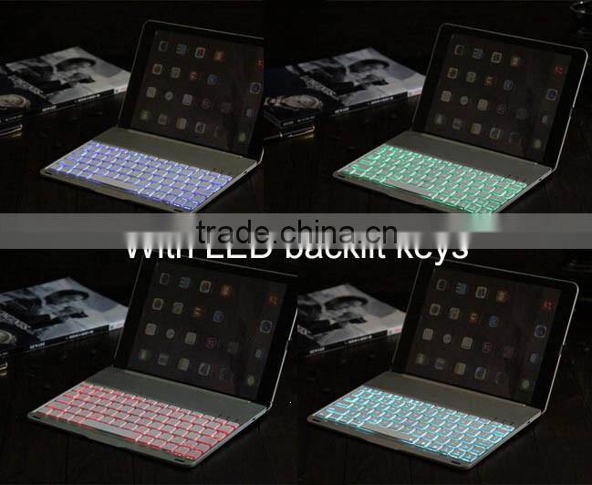 High Quality Fashion 7 color Backlit Wireless Bluetooth Keyboard With LED backlit keys For Ipad Pro