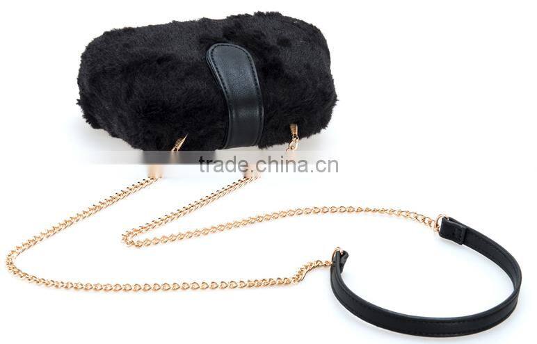 Pink young girl plush cross body bag Eco friendly fabric