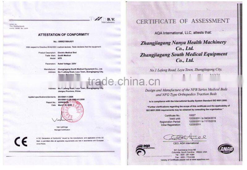 CE Approved NFBD01 Electric hospital beds with central locking system