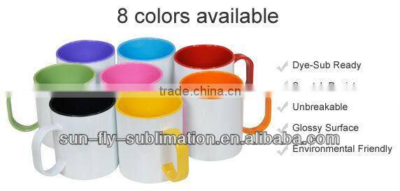 11oz inner color cup colorful inside ceramic mug for sublimation